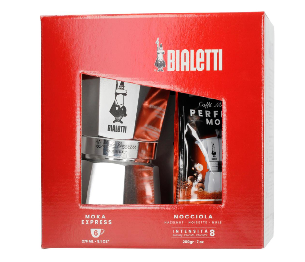 Bialetti Zestaw Moka 6tz+kawa Perfetto Nocciola - 1025583 - zdjęcie